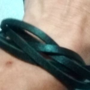 Black leatherette bracelet